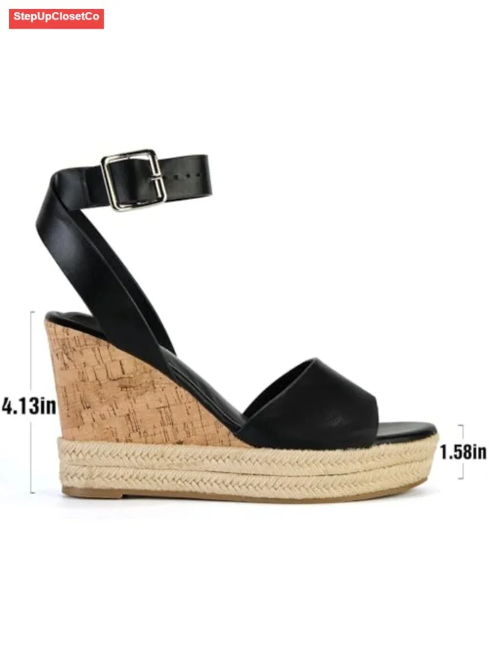 Women's Espadrille Wedge Sandals Ankle Strap Cork Platform Dressy Sandals